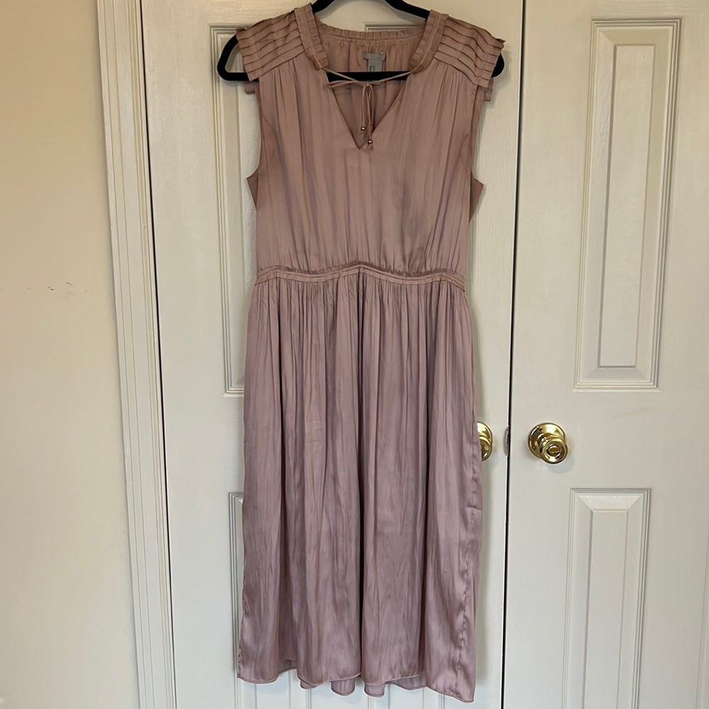 Tea pink satin dress